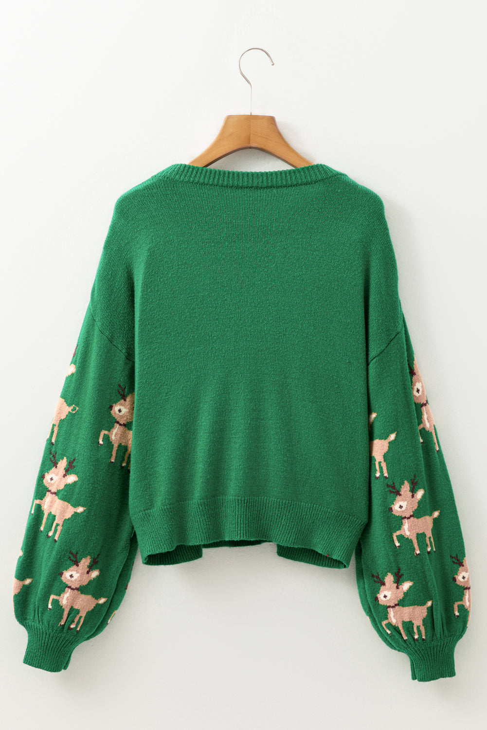 Reindeer Round Neck Drop Shoulder Sweater - Pahabu - Women's Clothing & Shop
