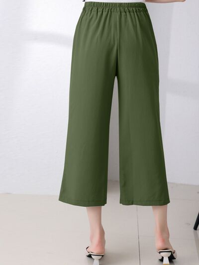 Full Size Pocketed Half Elastic Waist Pants - Pahabu - Women's Clothing & Shop