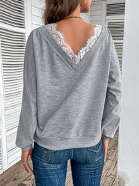 Perfee Lace Detail Long Sleeve Top - Pahabu - Women's Clothing & Shop