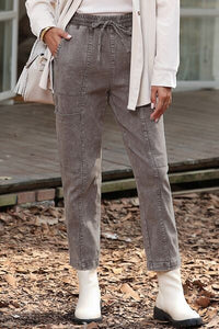 Drawstring Straight Pants with Pockets - Pahabu - Women's Clothing & Shop