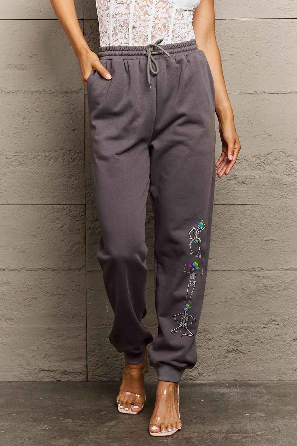 Simply Love Full Size SKELETON Graphic Sweatpants - Pahabu - Women's Clothing & Shop