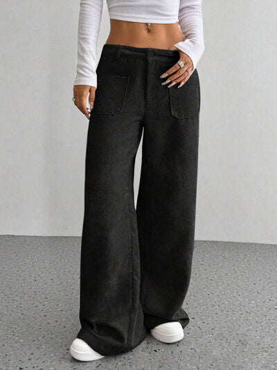 Wide Leg Pants with Pockets - Pahabu - Women's Clothing & Shop