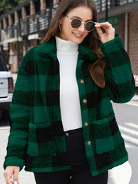 Button Up Drop Shoulder Fuzzy Jacket - Pahabu - Women's Clothing & Shop