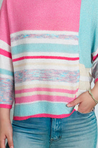 Printed Round Neck Dropped Shoulder Pullover Sweater - Pahabu - Women's Clothing & Shop