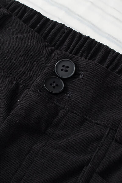 Half Elastic Waist Straight Pants - Pahabu - Women's Clothing & Shop