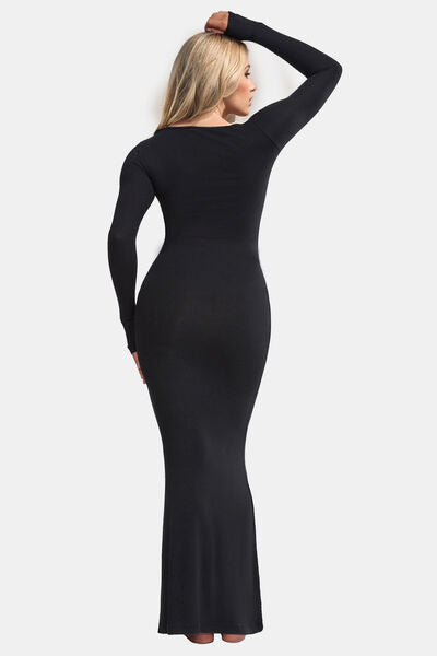 Basic Bae Built-In Shapewear Square Neck Long Sleeve Maxi Dress - Pahabu - Women's Clothing & Shop