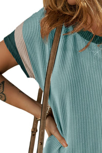 Textured Round Neck Short Sleeve Dress - Pahabu - Women's Clothing & Shop