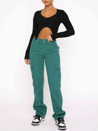 Straight Leg Cargo Pants - Pahabu - Women's Clothing & Shop