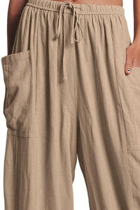 Full Size Pocketed Drawstring Wide Leg Pants - Pahabu - Women's Clothing & Shop