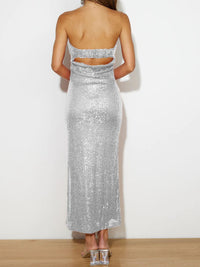 Sequin Cutout Tube Dress - Pahabu - Women's Clothing & Shop