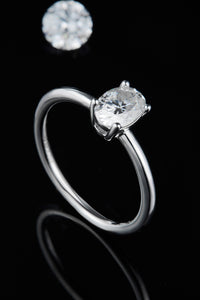 1 Carat Moissanite 925 Sterling Silver Solitaire Ring - Pahabu - Women's Clothing & Shop