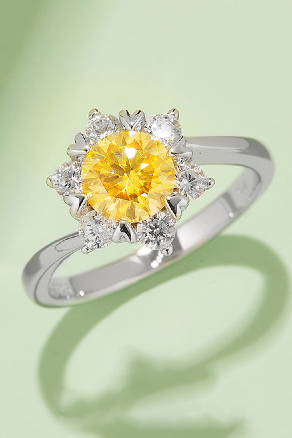 1 Carat Moissanite 925 Sterling Silver Cluster Ring - Pahabu - Women's Clothing & Shop