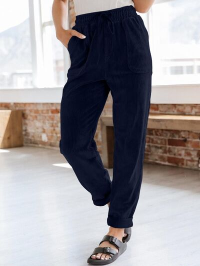 Drawstring Pants with Pockets - Pahabu - Women's Clothing & Shop