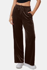 Drawstring Elastic Waist Straight Leg Pants - Pahabu - Women's Clothing & Shop