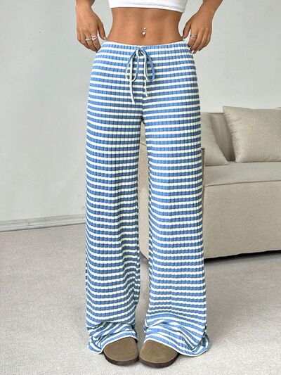 Tied Striped Wide Leg Pants - Pahabu - Women's Clothing & Shop