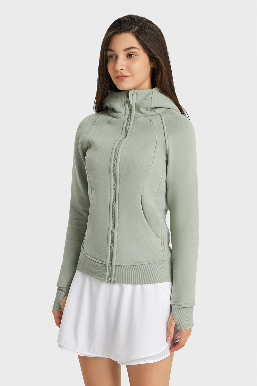 Millennia Zip Up Seam Detail Hooded Sports Jacket - Pahabu - Women's Clothing & Shop