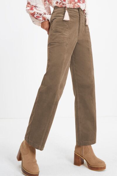 Half Elastic Waist Straight Pants - Pahabu - Women's Clothing & Shop
