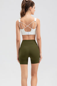 Wide Waistband Slim Fit Sports Shorts - Pahabu - Women's Clothing & Shop