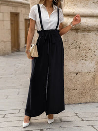 Perfee Tied Wide Leg Pants with Shoulder Straps - Pahabu - Women's Clothing & Shop