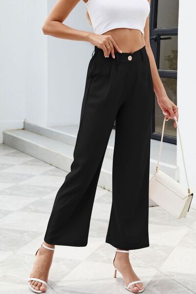 Pocketed High Waist Pants - Pahabu - Women's Clothing & Shop