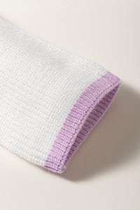 Contrast Half Zip Drop Shoulder Sweater - Pahabu - Women's Clothing & Shop