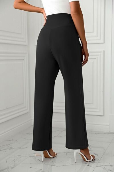 High Waist Straight Leg Pants - Pahabu - Women's Clothing & Shop