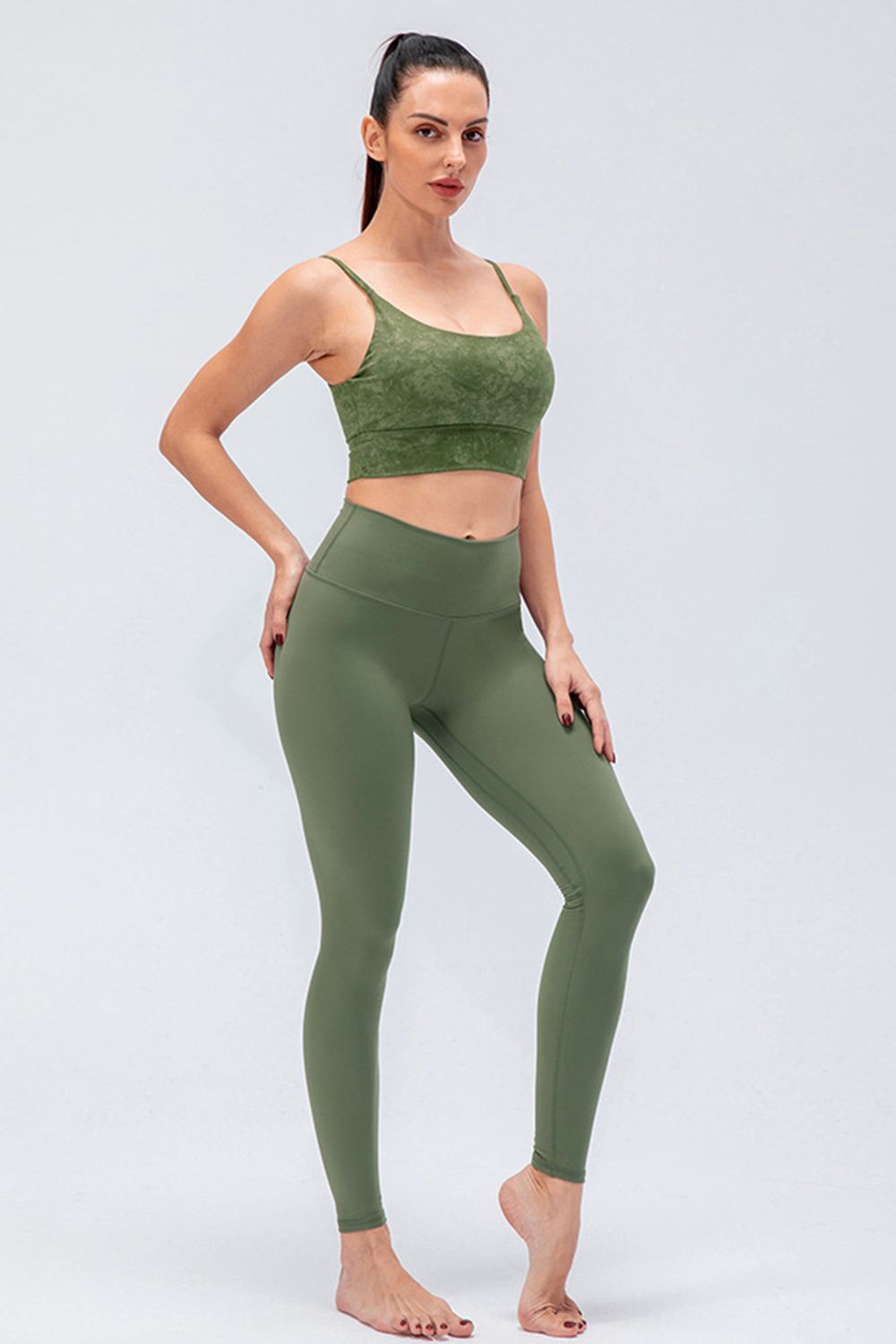Wide Waistband Slim Fit Active Leggings - Pahabu - Women's Clothing & Shop