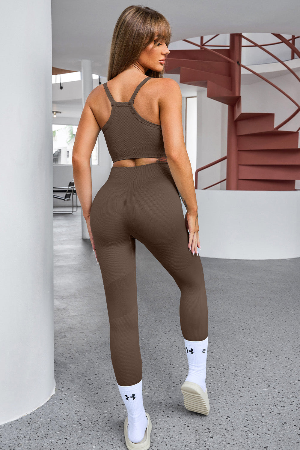 Tank Cropped Active Top and Pants Set - Pahabu - Women's Clothing & Shop