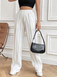 Drawstring Elastic Waist Pants with Pockets - Pahabu - Women's Clothing & Shop