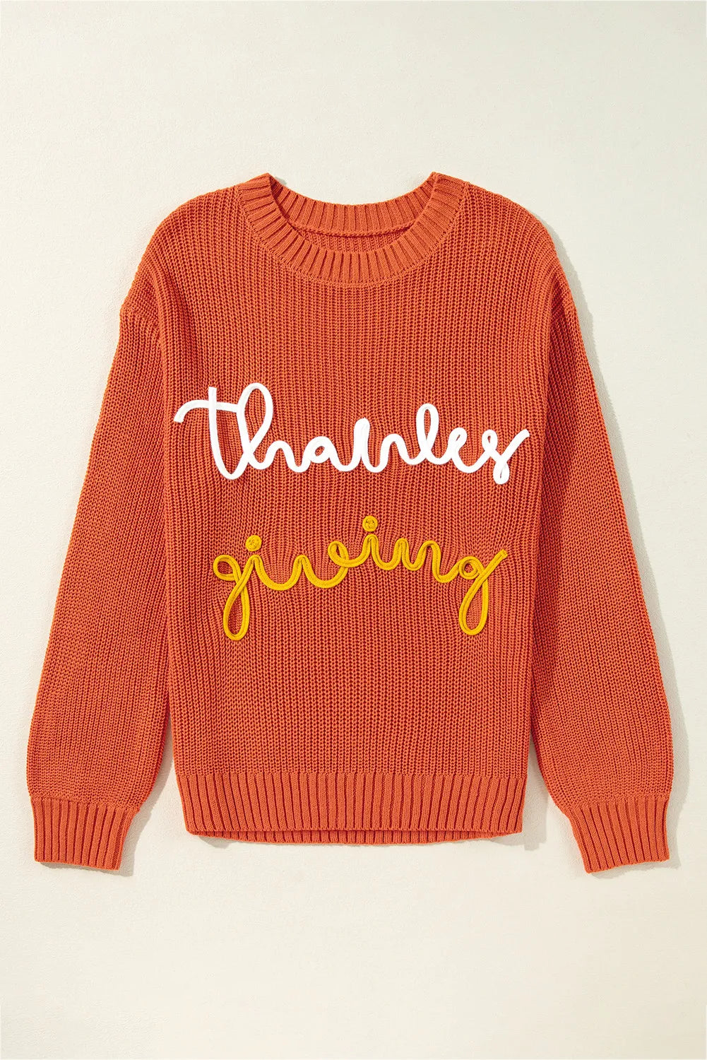 THANKSGIVING Round Neck Long Sleeve Sweater - Pahabu - Women's Clothing & Shop