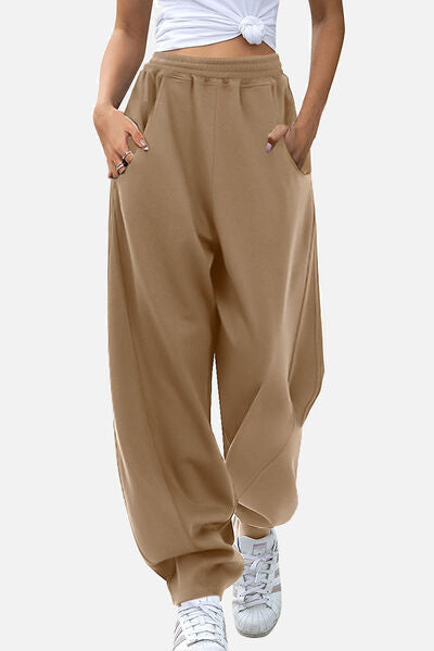 Elastic Waist Sweatpants with Pockets - Pahabu - Women's Clothing & Shop
