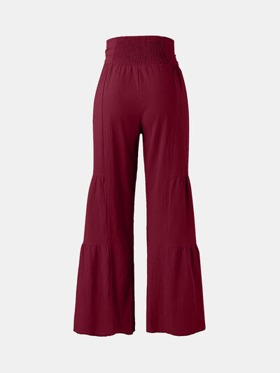 Tied Ruched Wide Leg Pants - Pahabu - Women's Clothing & Shop