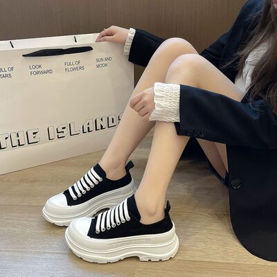 Lace Up Round Toe Platform Sneakers - Pahabu - Women's Clothing & Shop