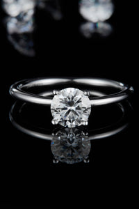 1 Carat Moissanite 925 Sterling Silver Solitaire Ring - Pahabu - Women's Clothing & Shop