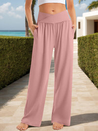Pocketed High Waist Wide Leg Pants - Pahabu - Women's Clothing & Shop