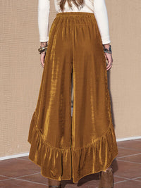 Slit Ruffled Wide Leg Pants - Pahabu - Women's Clothing & Shop