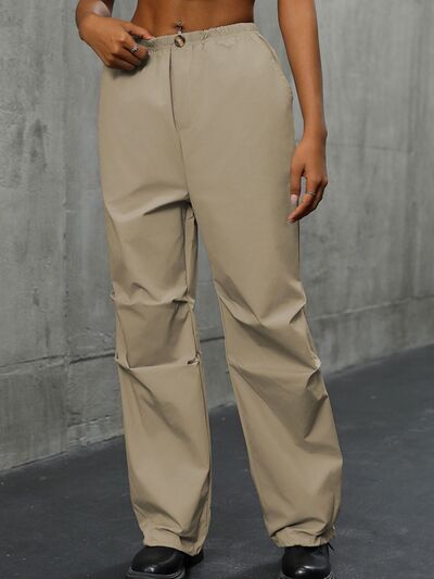 Perfee Pocketed Elastic Waist Pants - Pahabu - Women's Clothing & Shop