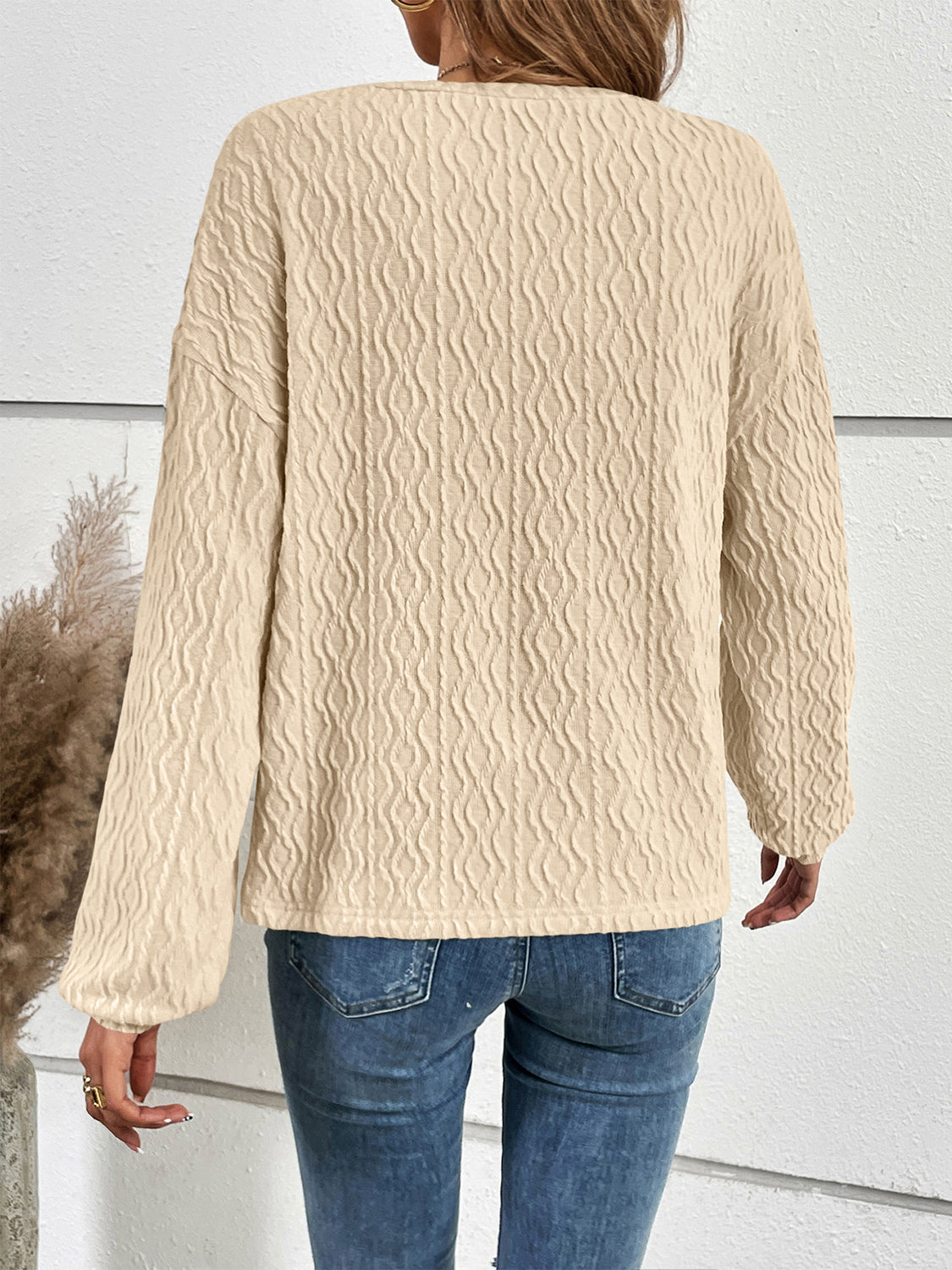 Ivy Lane Half Button Long Sleeve Top - Pahabu - Women's Clothing & Shop