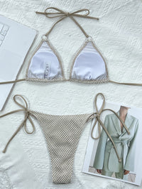 Halter Neck Tie Back Bikini Set - Pahabu - Women's Clothing & Shop