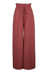 Perfee Frill Tied Wide Leg Pants - Pahabu - Women's Clothing & Shop