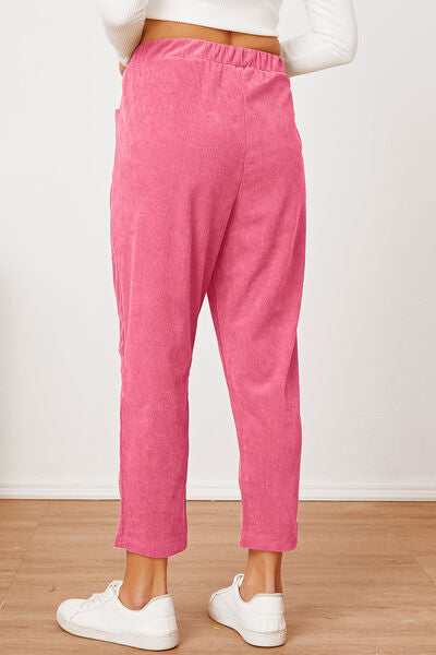 Pocketed Elastic Waist Pants - Pahabu - Women's Clothing & Shop
