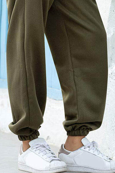 Elastic Waist Joggers with Pockets - Pahabu - Women's Clothing & Shop