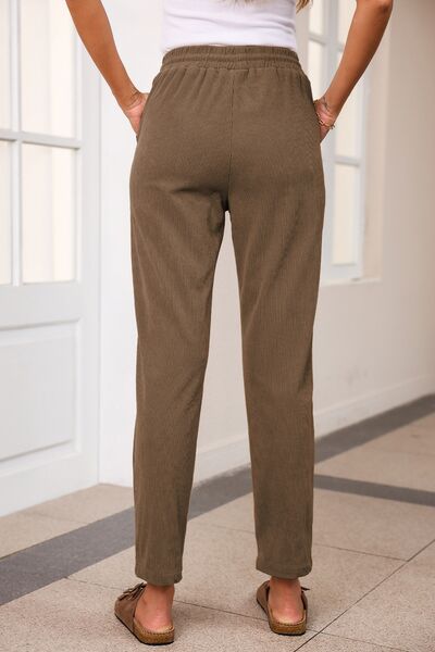 Drawstring Straight Pants with Pockets - Pahabu - Women's Clothing & Shop