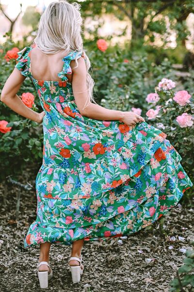 Tiered Ruffled Printed Sleeveless Dress - Pahabu - Women's Clothing & Shop
