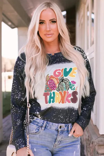 Pumpkin Graphic Round Neck Long Sleeve T-Shirt - Pahabu - Women's Clothing & Shop