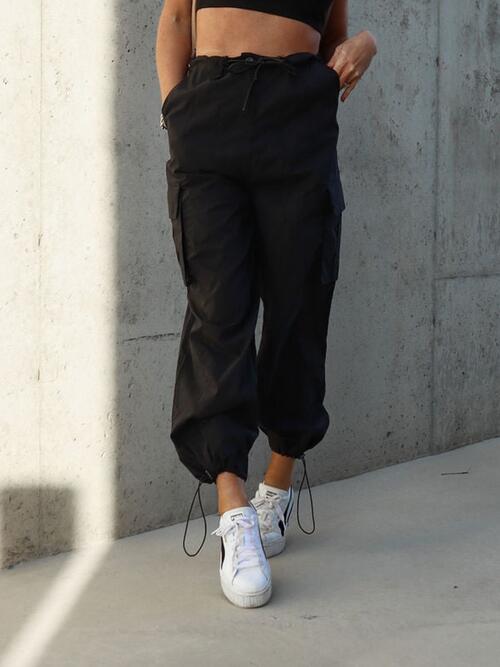 Drawstring Pants with Pockets - Pahabu - Women's Clothing & Shop