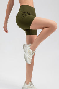Wide Waistband Slim Fit Sports Shorts - Pahabu - Women's Clothing & Shop