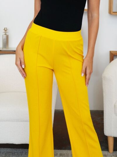 FAM-FAM Elastic Waist Bootcut Pants - Pahabu - Women's Clothing & Shop