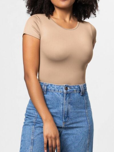 Full Size Round Neck Short Sleeve Bodysuit - Pahabu - Women's Clothing & Shop