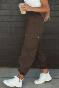 Drawstring Elastic Waist Pants with Pockets - Pahabu - Women's Clothing & Shop